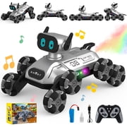Dammyty RC Robot Dog for Kids, Intelligent Robot Toys with Light & Music, 8WD Stunt RC Dog Robot Toy for Boys Girls