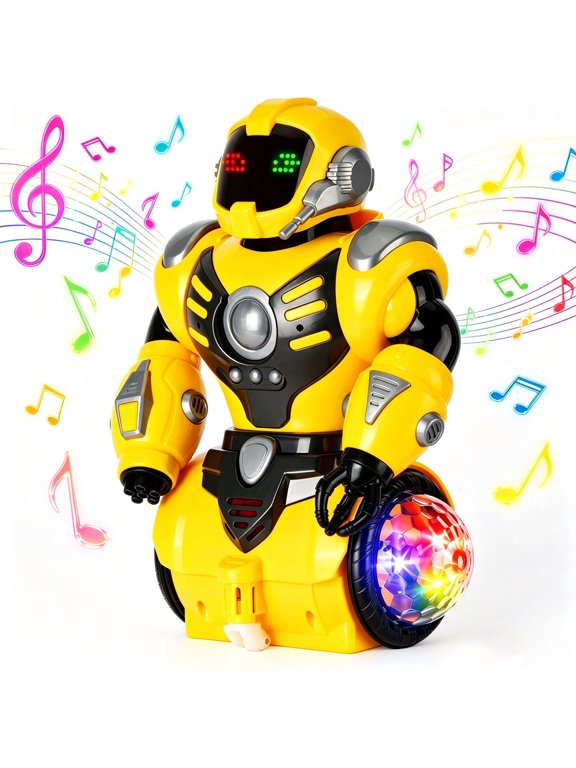 Robot Toy for Kids, Intelligent Electronic Walking Dancing Singing Robot Toys with 360° Spinning and Lights for Boys Girls