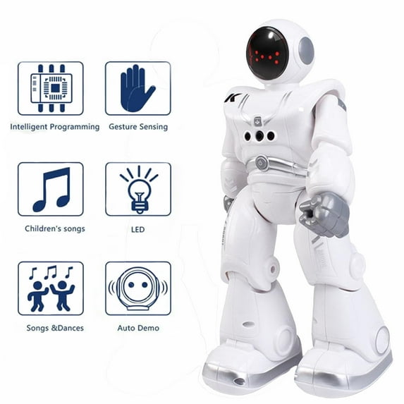 Dammyty Remote Control Robot Toy, Intelligent Programmable Walking and Dancing Robot, Smart Gesture Sensing Educational Learning Electronic Toys for Kids Aged 4-6 8-10