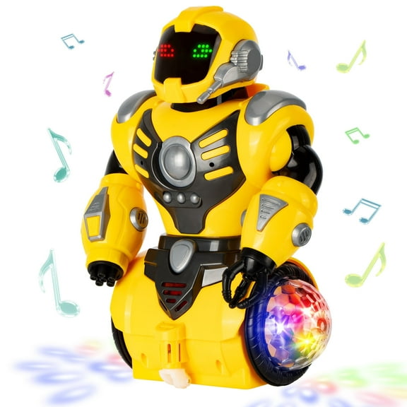 Dammyty Robot Toy for Kids, Intelligent Electronic Walking Dancing Singing Robot Toys with 360° Spinning and Lights for Boys Girls