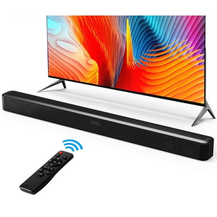 Dammyty Sound Bar for TV, 60W Soundbar with Built-in Subwoofer, 3D Surround Sound System TV Sound Bar, Home Theater Speakers, HDMI-ARC, Bluetooth, Optical, Coaxial, USB & AUX