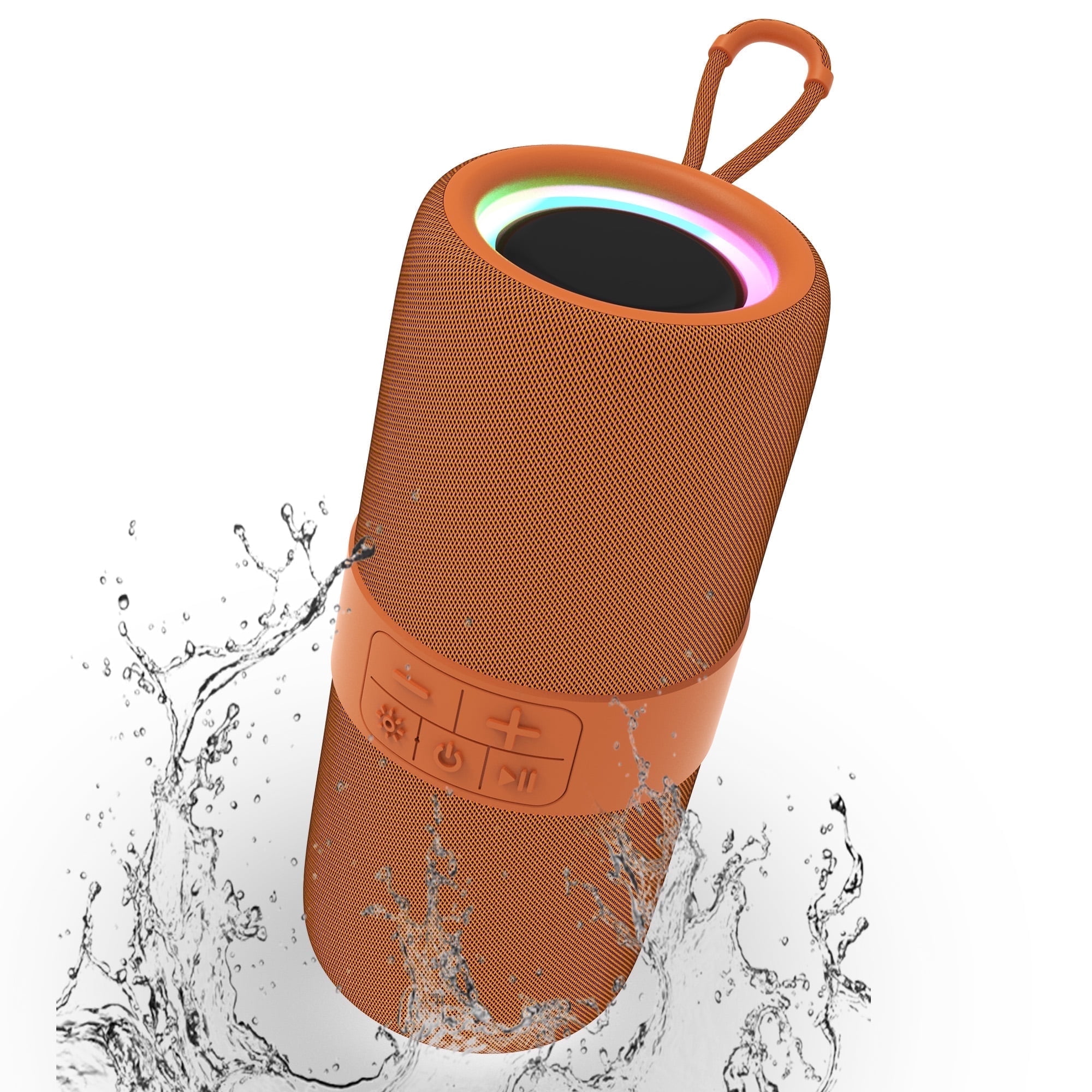 Dammyty LED Wireless Waterproof Bluetooth 5.0 Speaker, Portable Party Speaker with 7 Colorful Lights & 360 Dynamic Sound  (图1)