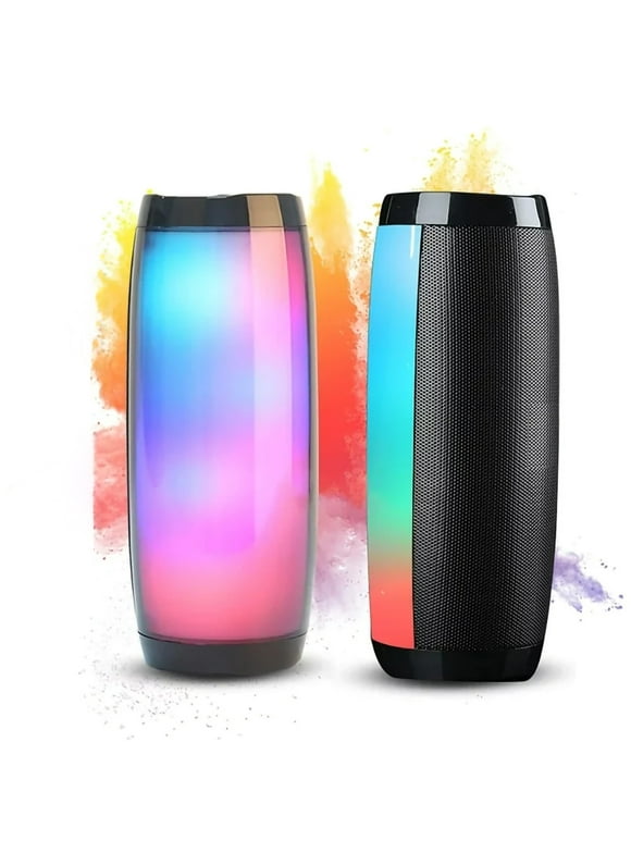 Dammyty Waterproof Bluetooth 5.0 Speaker with Mutil-Colorful 7LED Lights Patterns, Portable TruWireless Party Speaker With 360 Rich Dynamic Sound