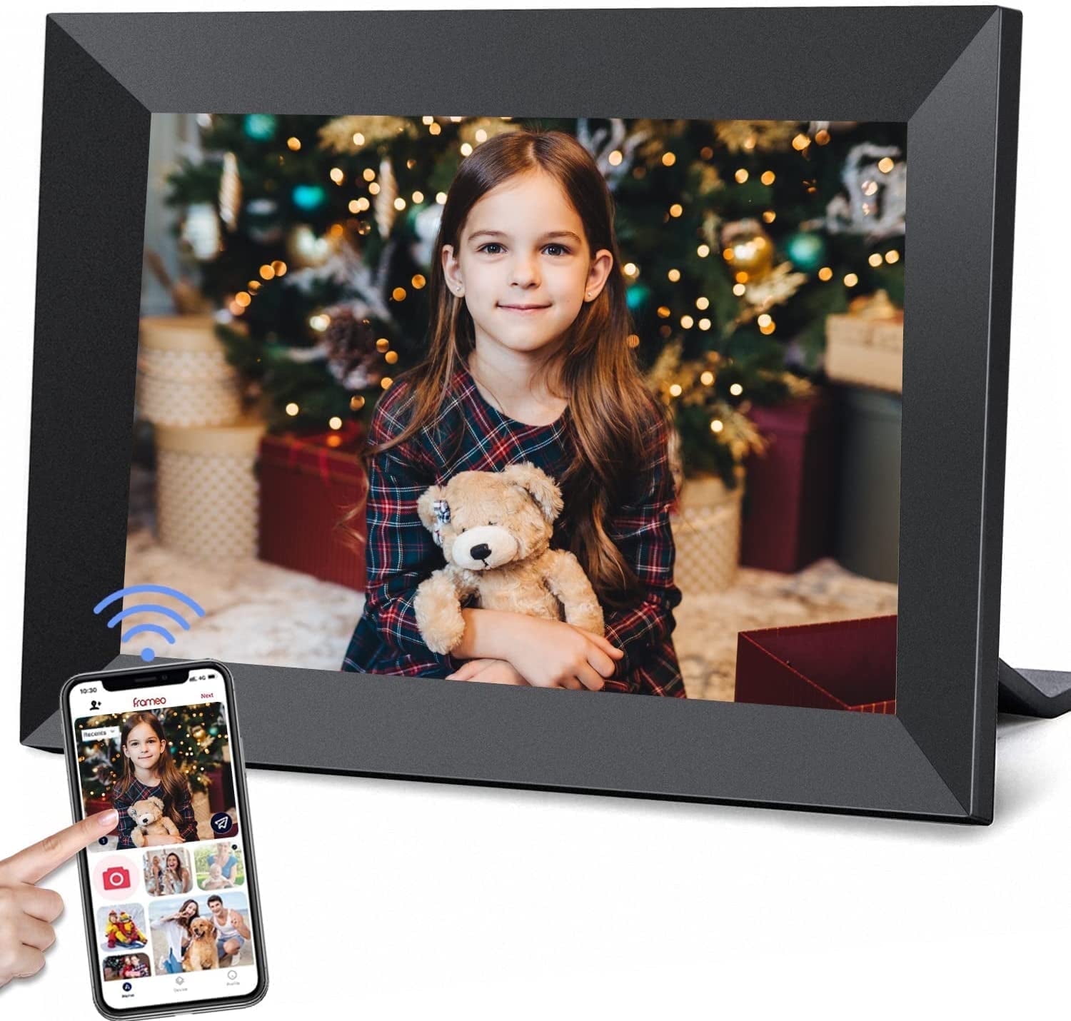 Dammyty 10.1" WiFi Digital Picture Frame,Smart Digital Photo Frame with1280x800 HD IPS Touch Screen ,16GB Memory,Electronic Piture frame share photo/video anytime, anywhere via Frameo App