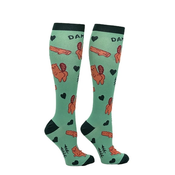 Damn Girl Funny Sarcastic Beaver Compression Socks for Women Unisex Size