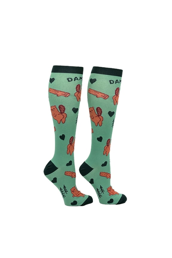 Damn Girl Funny Sarcastic Beaver Compression Socks for Women Unisex Size
