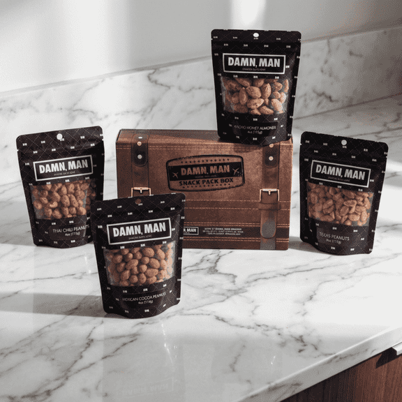 Damn, Man Hot Honey Snack pack Spicy Nuts Mix Gourmet 4-pack 1 lb Resealable Bags Spicy Gift