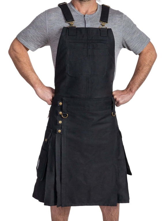 Men's Overkilt Utility Kilt, Black, Medium-Large
