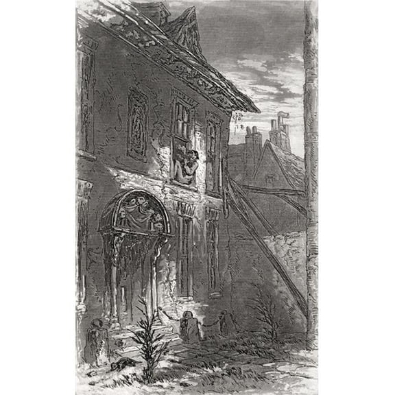 Damocles. Illustration From the Charles Dickens Novel Little Dorrit by H. K. Browne Known As Phiz Poster Print 11 x 18