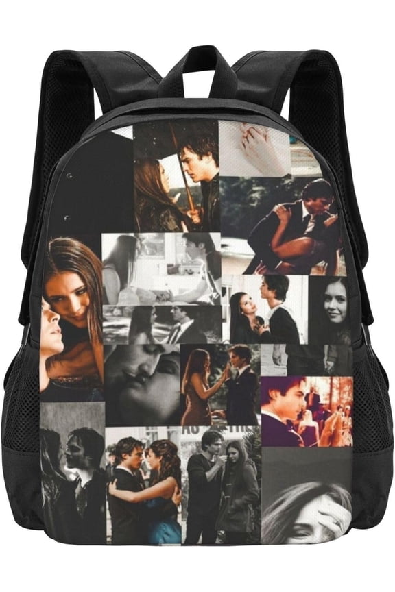 Damon Salvatore Collgae Backpack Large Capacity Bookbag Travel Backpack For Camping Hiking Fan Gift, 17 Inch