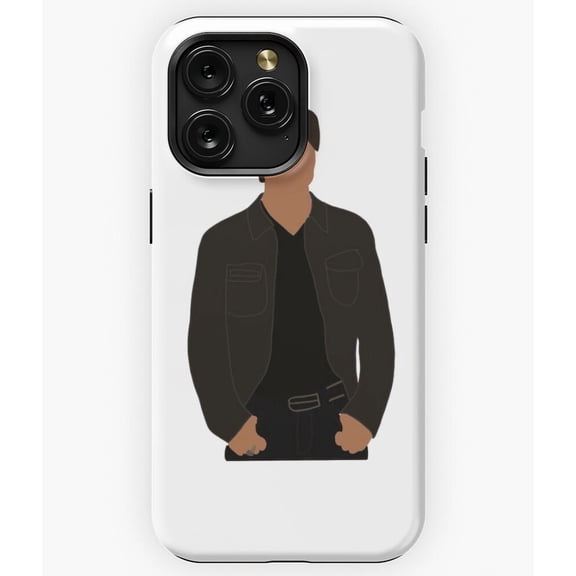 Damon Salvatore Fan Art Drawing Vampire Diaries A968 Phone Case for iPhone 11 to 17 Pro Max