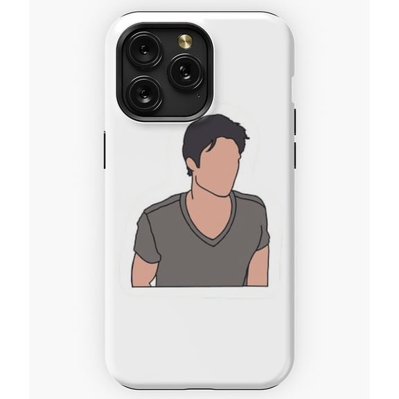 Damon Salvatore Graphic Portrait Vampire Diaries A890 Phone Case for iPhone 11 to 17 Pro Max