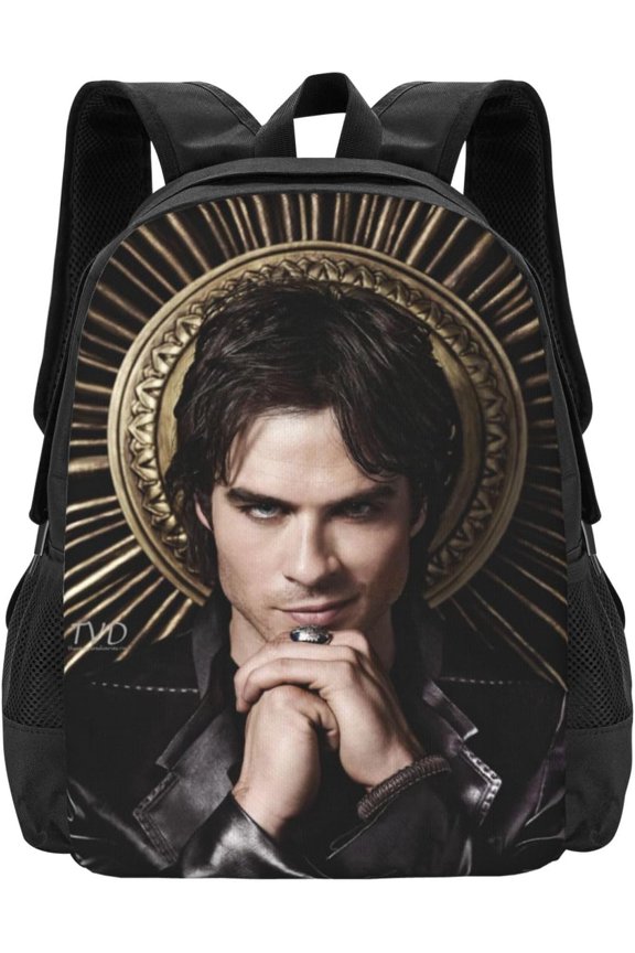 Damon Salvatore Laptop Computer Backpack Multi-functional Hiking Work Daypacks Waterproof Business Computer Backpack Bag