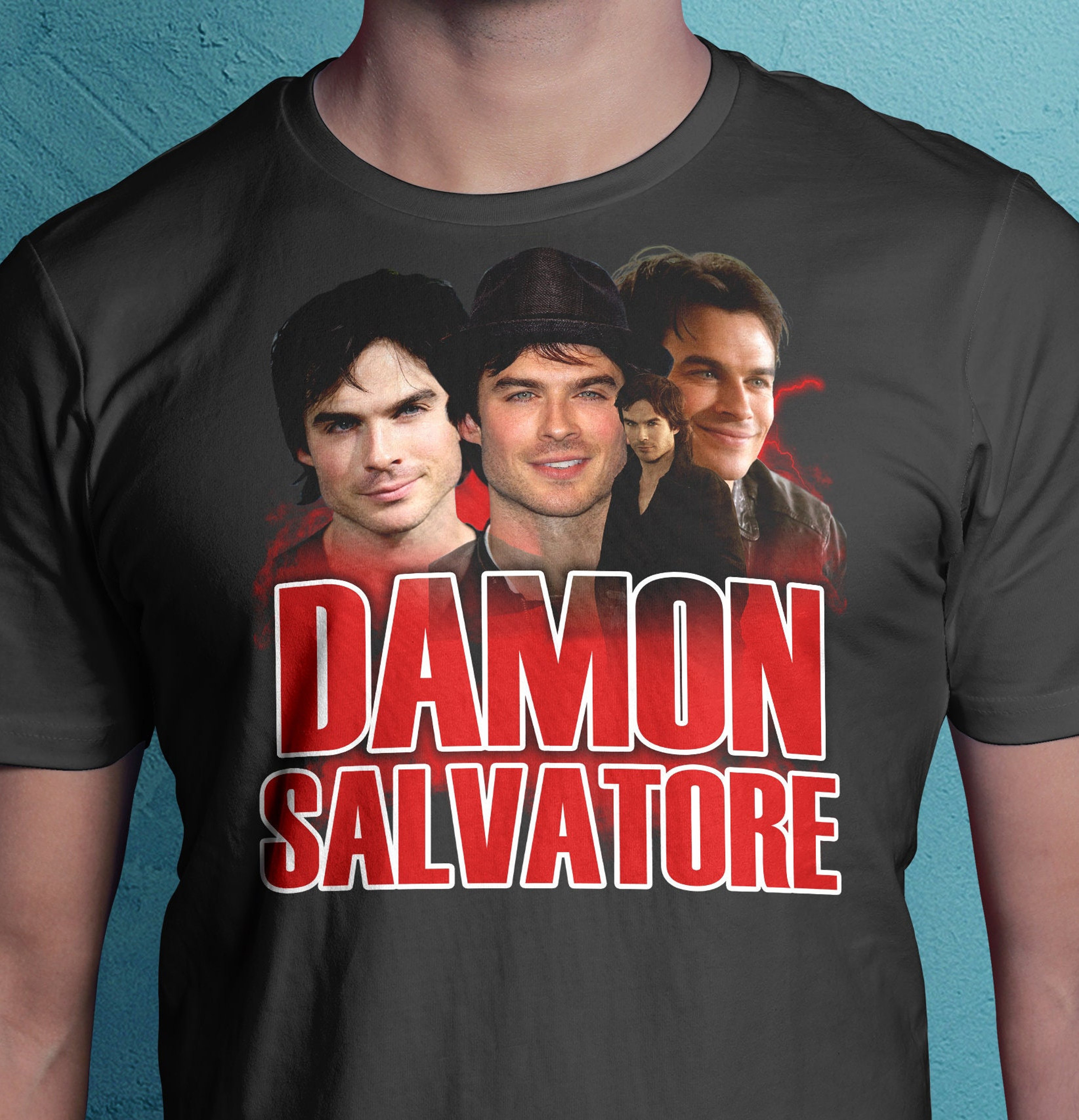 Damon Salvatore T Shirt Design PNG Download Damon Salvatore Fan Tshirt Design PNG Damon