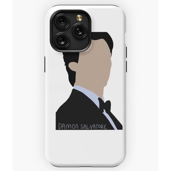 Damon Salvatore Vampire Diaries Fan Tribute Portrait A972 Phone Case for iPhone 11 to 17 Pro Max