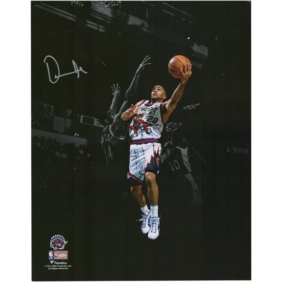 Damon Stoudamire Toronto Raptors Autographed 11" x 14" Spotlight Lay Up Photograph - Fanatics Authentic Certified