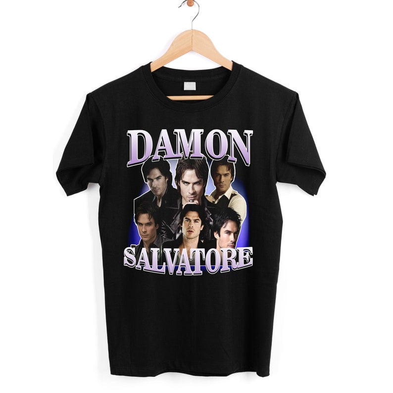 Damon salvatore shirt 90s tee vampire tshirt Vintage Bootleg Style TShirt vampire
