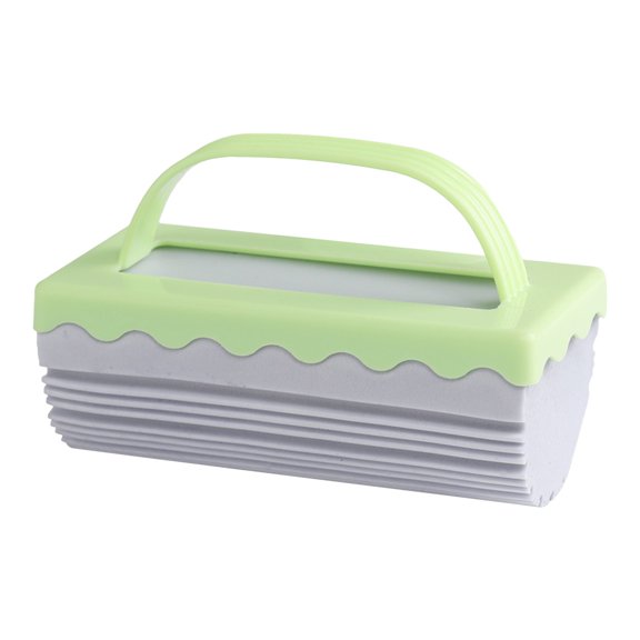 Damp Clean Duster Sponge with Handle, Gray Damp Dusting Sponge, Duster Baseboard Cleaner Sponge with Handle, Reusable Wet Duster Sponge, Household Cleaning Sponges for Blinds, 1 Pcs, 4.88x2.4x2.99"