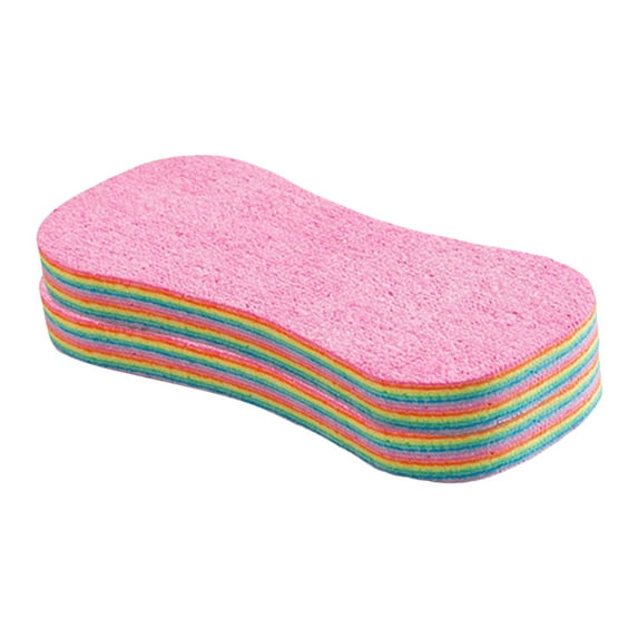 Damp Clean Duster Sponge - PVA Microfiber, Super Absorbent. 12 Reusable Tearable Rags, Great for Kitchen, Bathroom, Rainbow Color Design