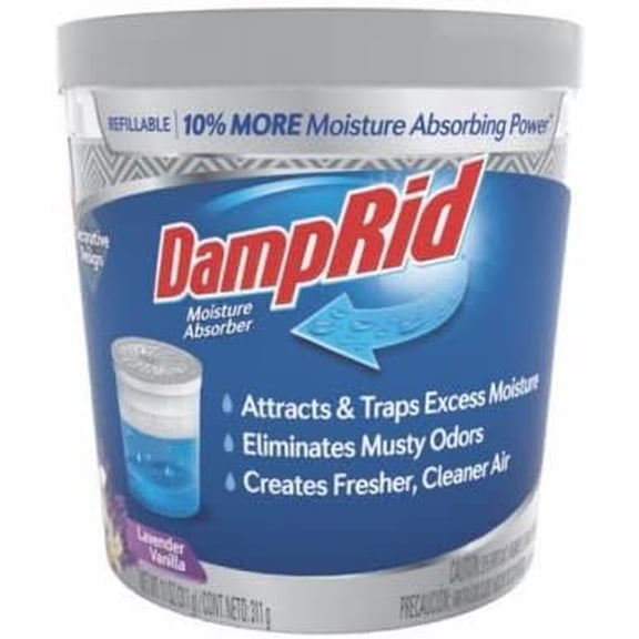 DampRid Refillable Moisture Absorber Cup Lavender Vanilla - Moisture Absorbent - 11 oz