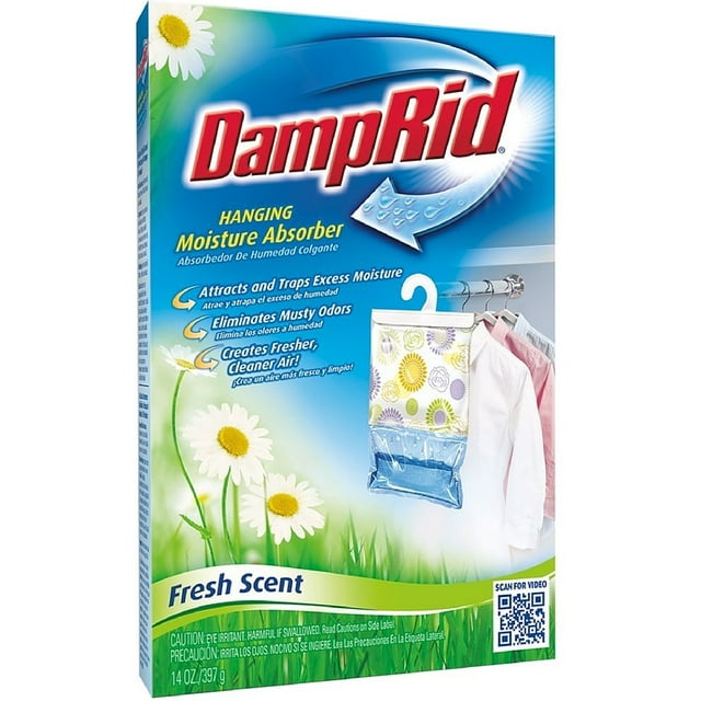 Damp Rid Hanging Moisture Absorber Fresh Scent Bag, 14 oz, 3 Pack