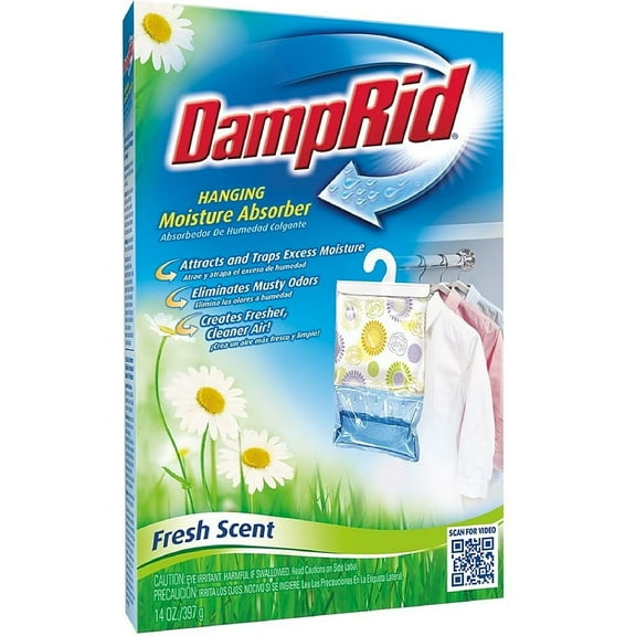 Damp Rid Hanging Moisture Absorber Fresh Scent Bag, 14 oz, 3 Pack