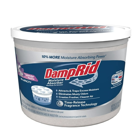 DampRid 2 lb. 15.5 oz. Hi-Capacity Moisture Absorber Bucket, Lavender Vanilla (Pack of 2)