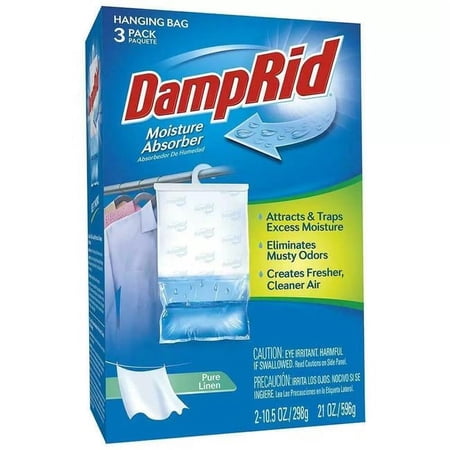 DampRid Pure Linen Hanging Moisture Absorber, 3 Pack, For Fresher, Cleaner Air in Closets