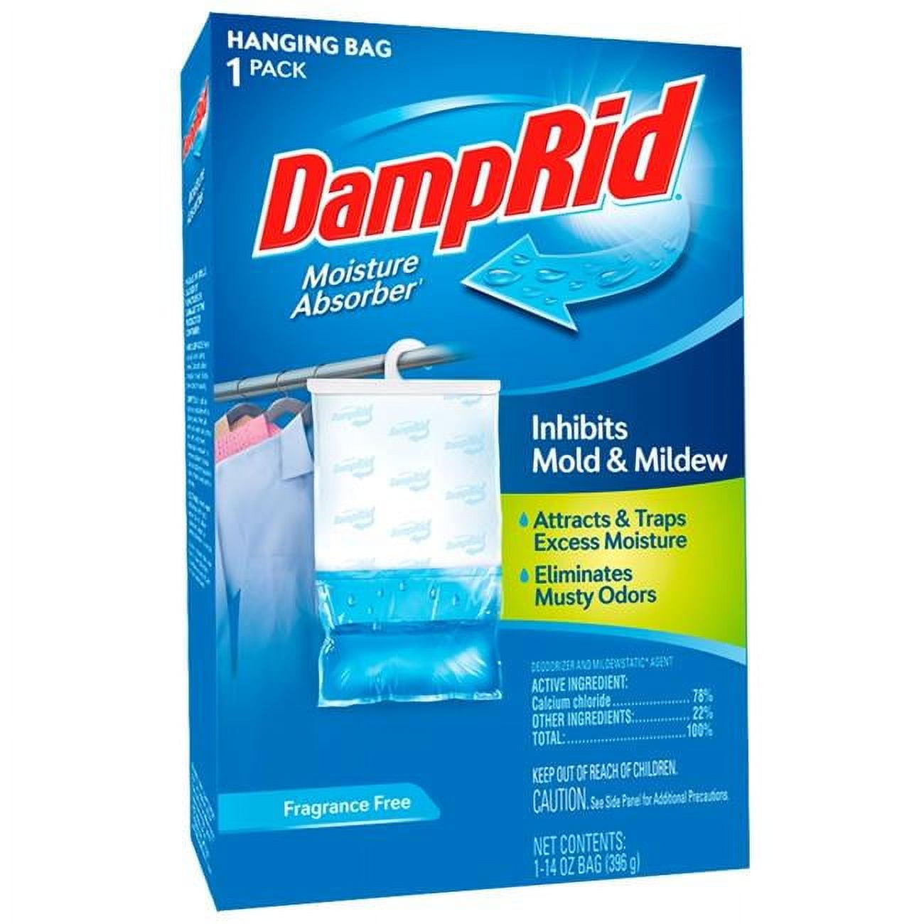 DampRid Fragrance Free Hanging Moisture Absorber, 1 Count