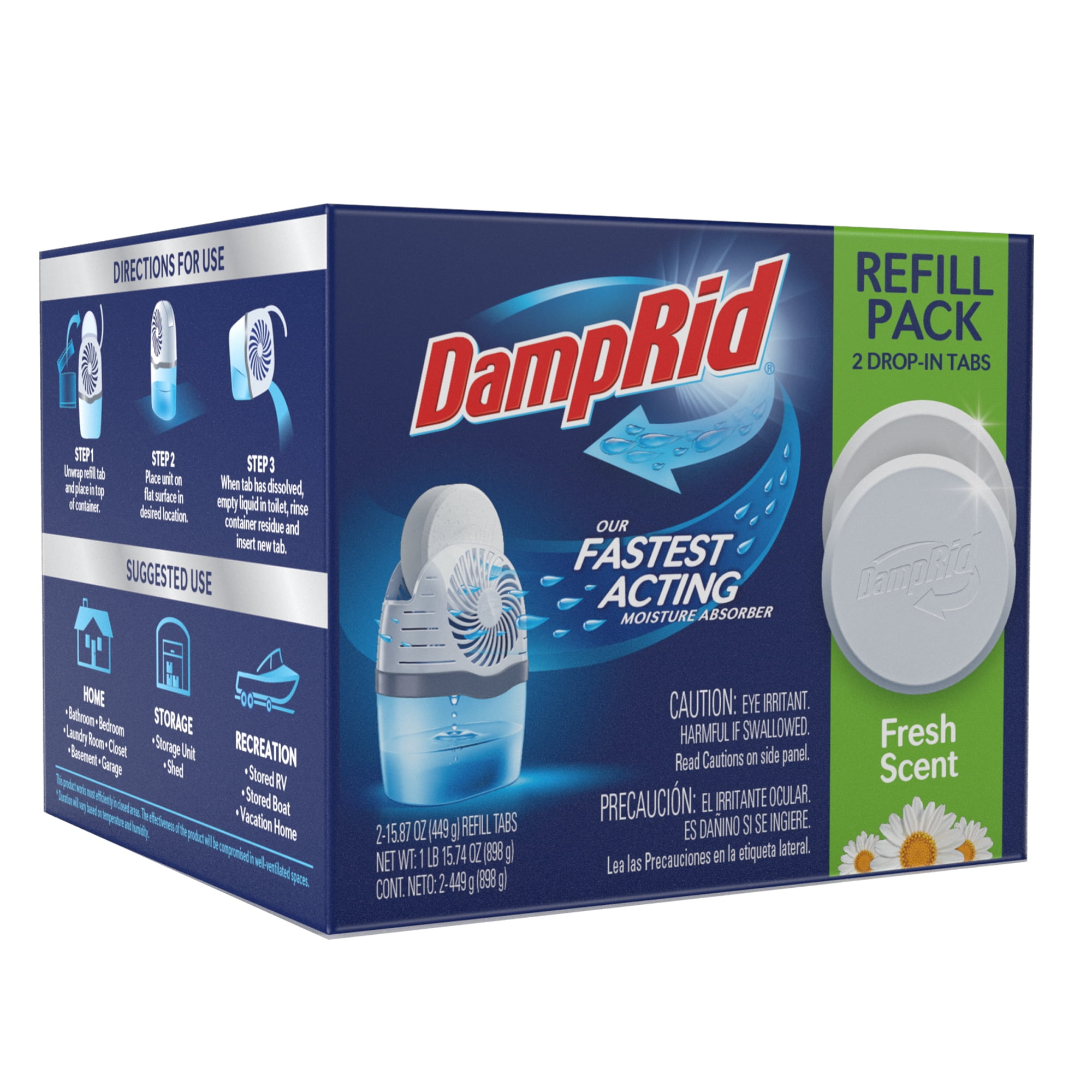 DampRid Fresh Scent Dropin Tab Moisture Absorber Refill, 15.8 oz., 2