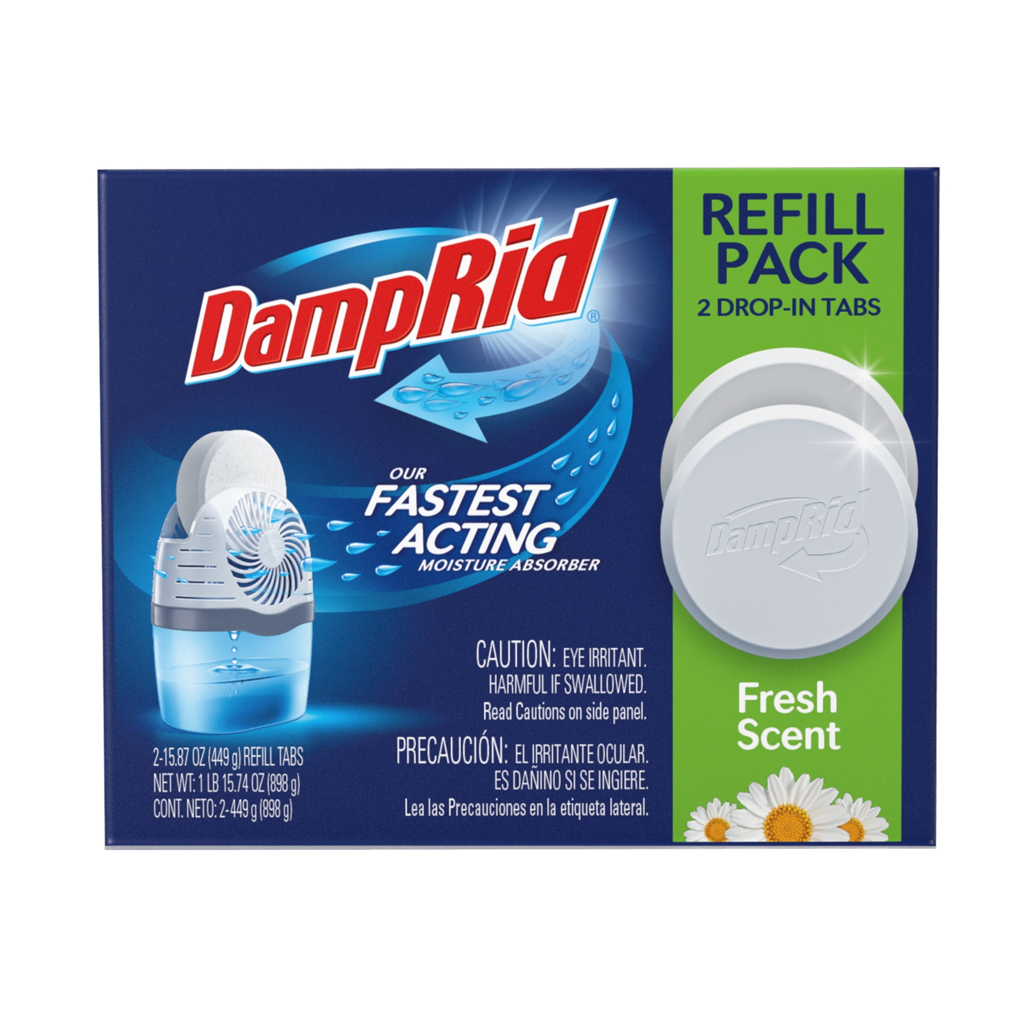 DampRid Fresh Scent Dropin Tab Refill 2 Pack Moisture Absorber