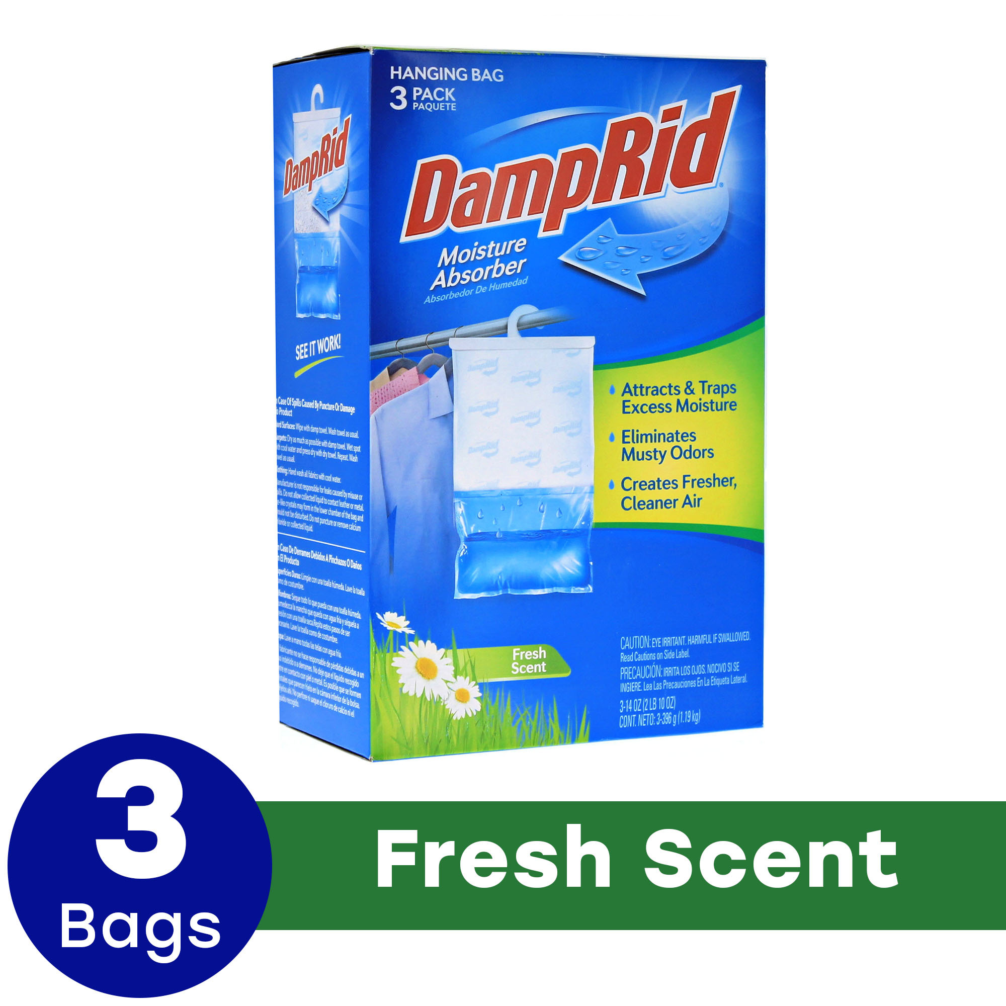 DampRid Fresh Scent Hanging Moisture Absorber, 3 Pack - image 1 of 8