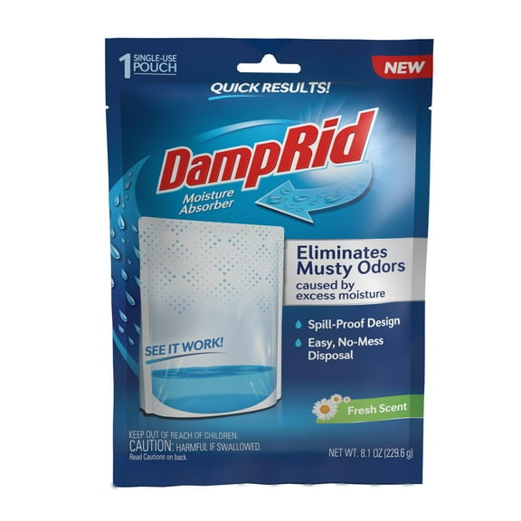 DampRid Moisture Absorber Pouch Fresh Scent Single-Use, 8.1 oz.