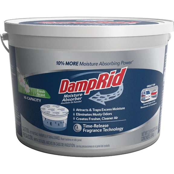 2-pack DampRid Hi-Capacity Moisture Absorber Bucket - Fresh Scent - 2 Pack, 2 lb 15.5 oz Residential Use, Standard Application