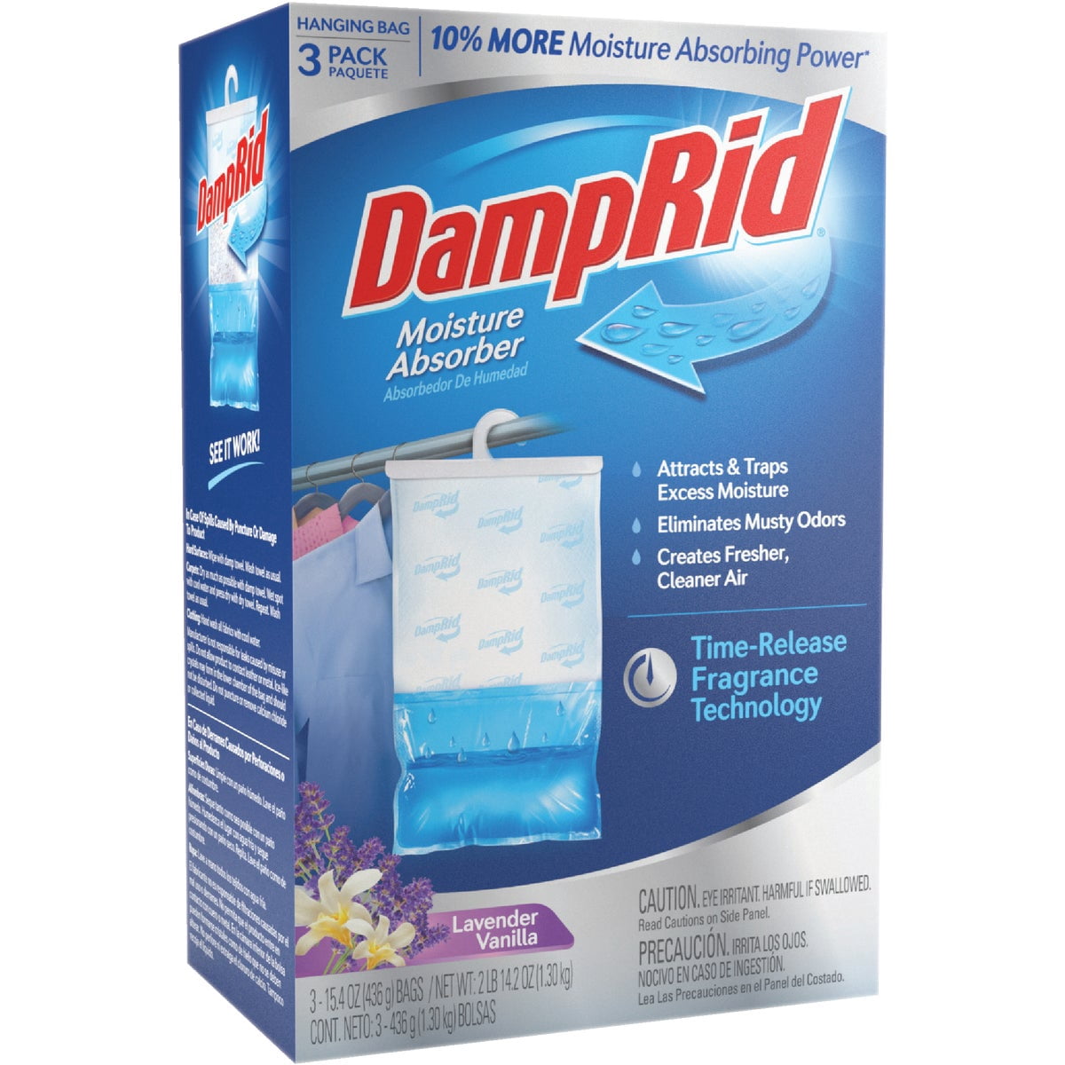 DampRid Lavender Vanilla Hanging Moisture Absorber, 15.4 oz., 6 Pack - Eliminates Musty Odors for Fresher, Cleaner Air, Ideal Moisture Absorbers for Closet, 10% More Moisture Absorbing Power