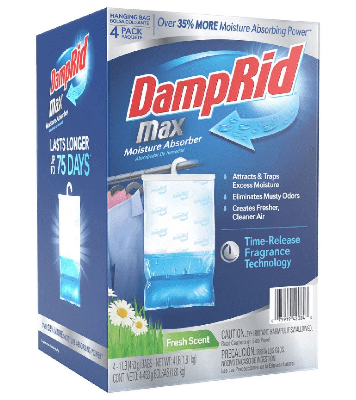 DampRid Max 4-Pack Fresh Scent Moisture Absorbing Hanging Bags