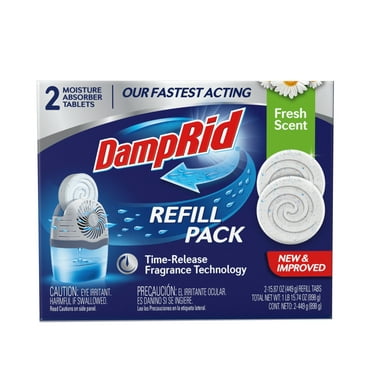 DampRid Moisture Absorber Drop-In Tablet Refill Pack, Fresh Scent, 15.8 oz., 2 Ct.