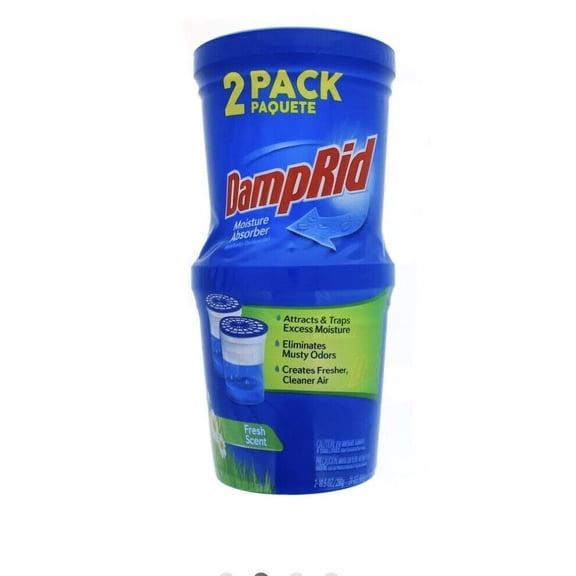 DampRid Refillable Moisture Absorber, Fresh Scent, 10.5 Oz, 2 Pack