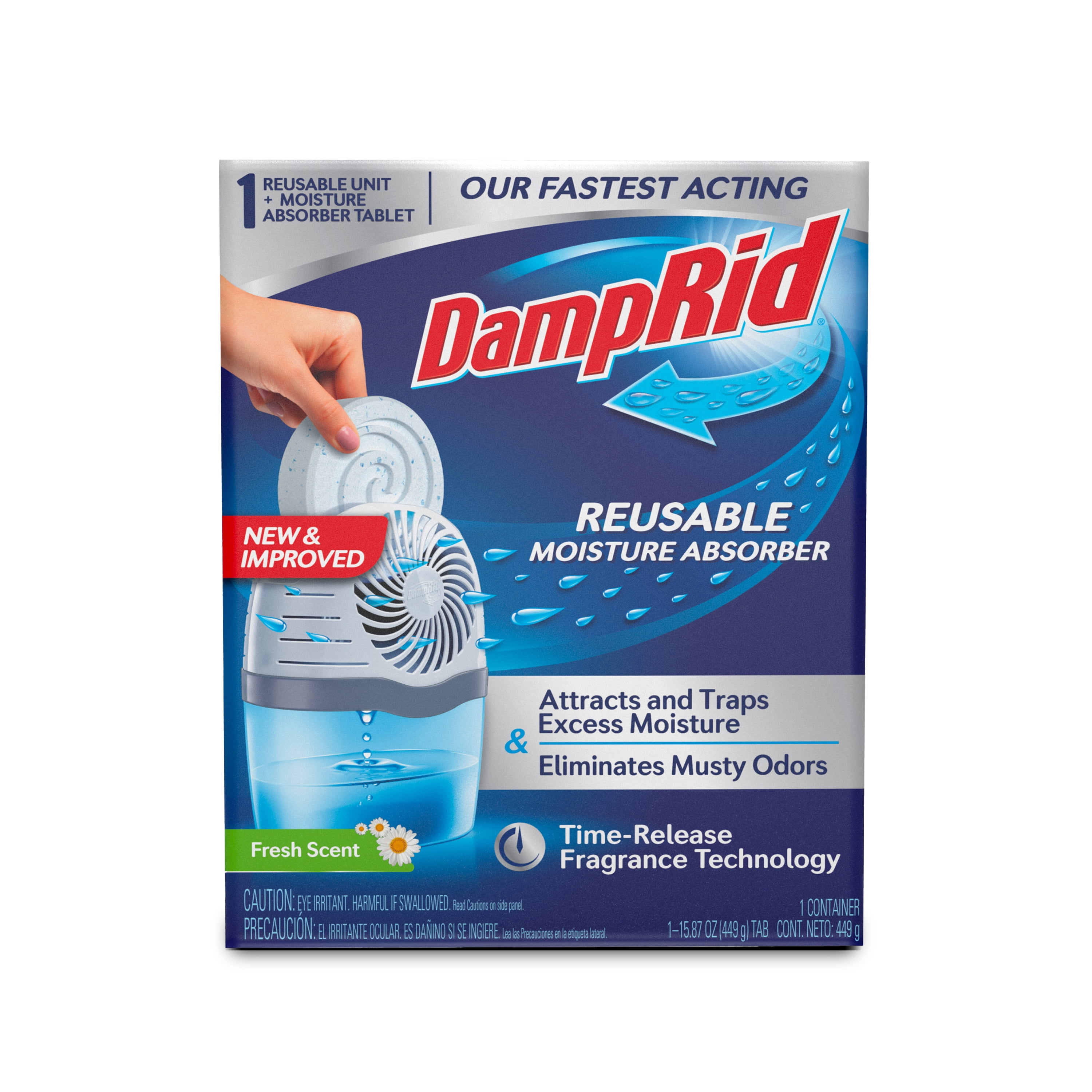 DampRid Reusable Moisture Absorber with Drop-ln Tablet, Fresh Scent, 15.8  oz. 