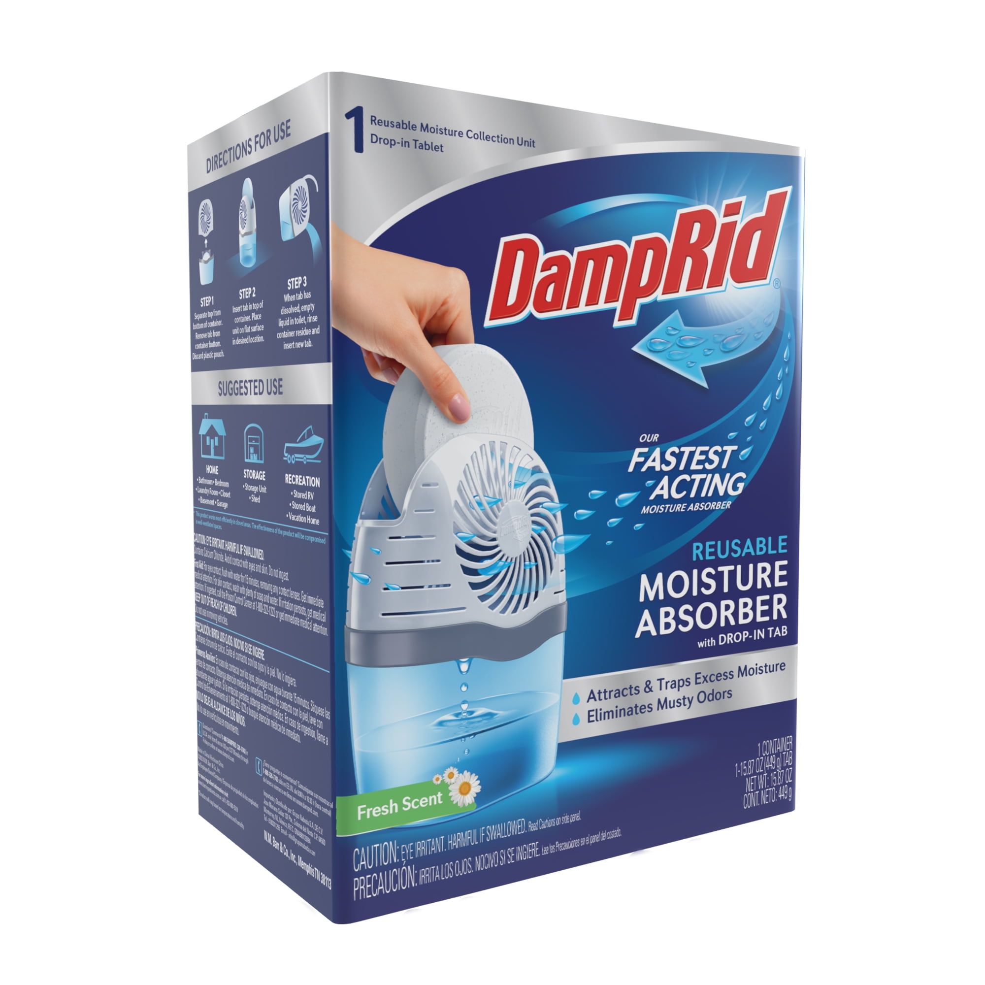 DampRid Reusable Moisture Absorber with Fresh Scent Drop-In Tab