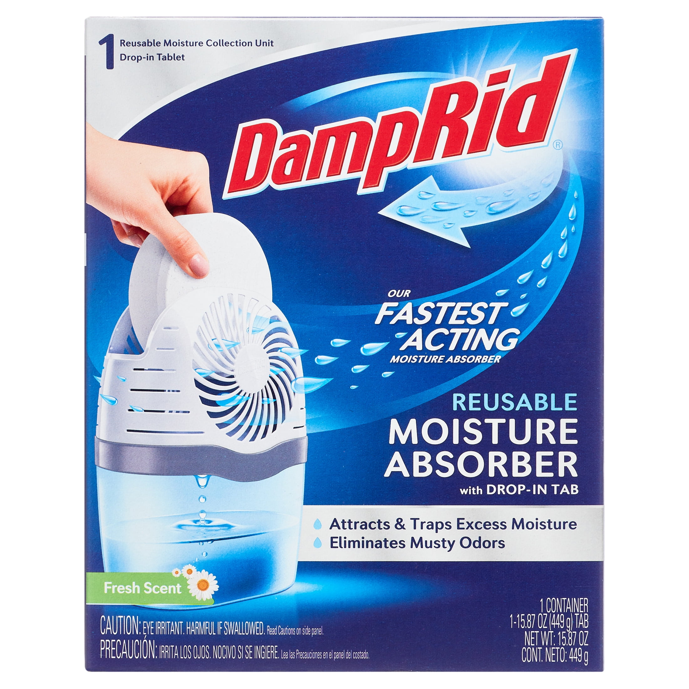 DampRid Reusable Moisture Absorber with Fresh Scent Drop-In Tab