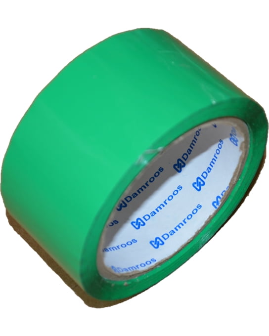 Damroos, 36 Rolls/Box, Carton Sealing GREEN Colored Tape, 48 MM x 100 Meter