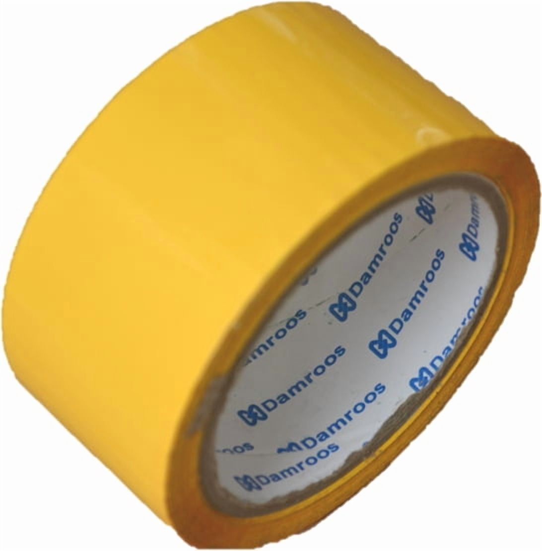 Damroos, 36 Rolls/Box, Carton Sealing YELLOW Colored Tape, 48 MM x 100 Meter