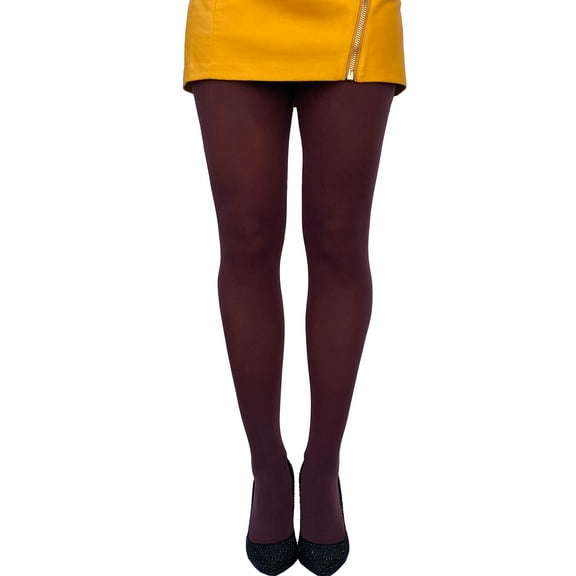 Damson Opaque Full Footed Tights, Pantyhose for Women