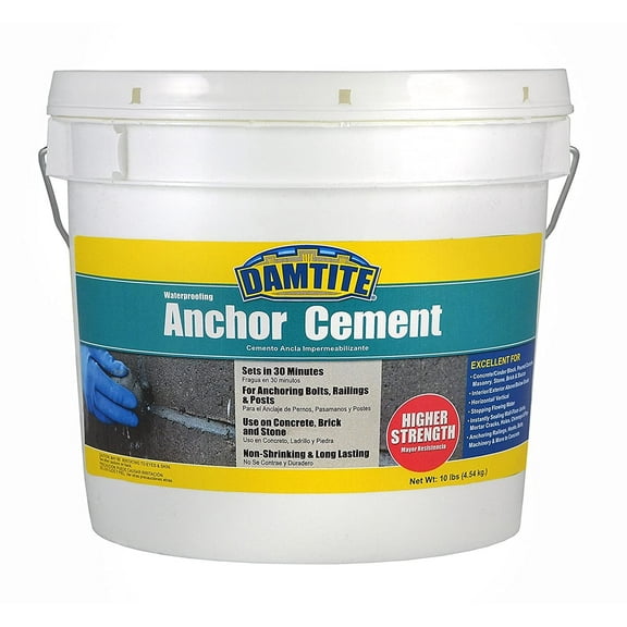 Damtite 08121 Gray Anchor Cement, 10 lb. Pail
