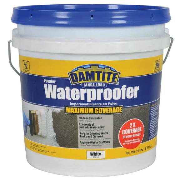Damtite Maximum Coverage Powdered Waterproofer, White, 21 lb.