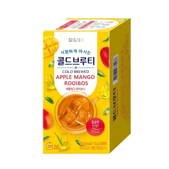 Damtuh Apple Mango Rooibos Cold Brew Tea, Rooibos Herbal Tea Bags, 20 Count, 30 g