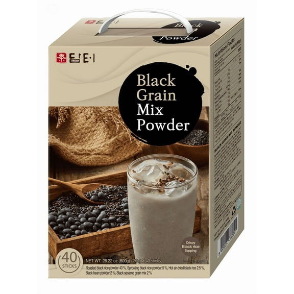 DAMTUH Korean Traditional Tea Black Grains Powder Mix  Misugaru Style Multi-Grain Beverage  Nutrient-Rich Caffeine-Free Drink  40 Sticks