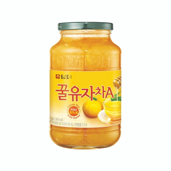 Damtuh Korean Honey Citron Tea – Yuzu Marmalade Fruit Spread Drink Base, 35.2 oz (1kg) Glass Jar