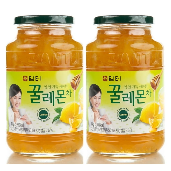 Damtuh Honey Lemon Tea, Sweet and Tangy Korean Fruit Marmalade Drink Base, 35.27 oz (1kg), 2 Pack Bundle